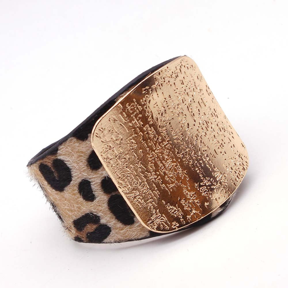V Shaped Leather Cuff Bracelet