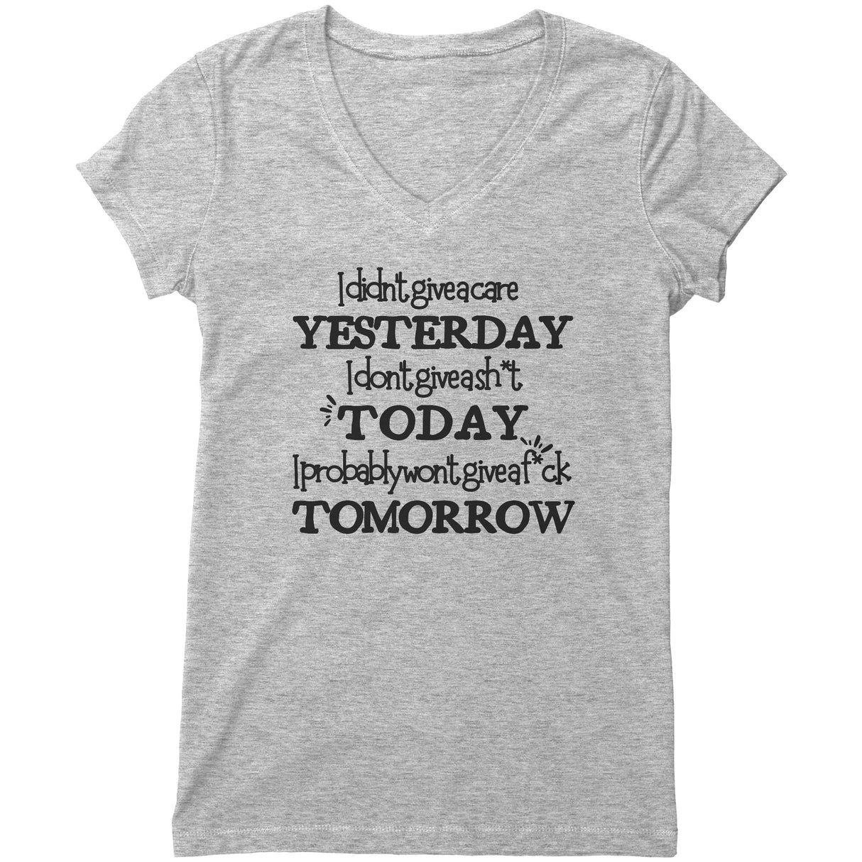 "I Didn't Give a Care" V-neck Shirt