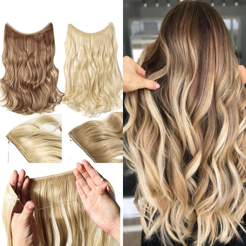 Model using Invisible Wire No Clips In Hair Extension