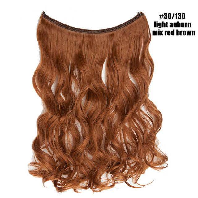 Mix red brown Invisible Wire No Clips In Hair Extension