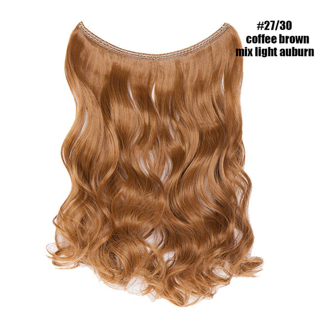 Mix Light Auburn Invisible Wire No Clips In Hair Extension