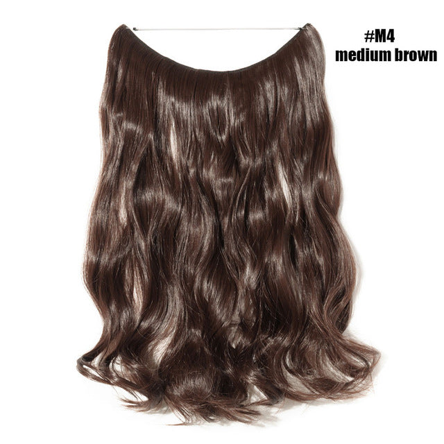 Medium Brown Invisible Wire No Clips In Hair Extension