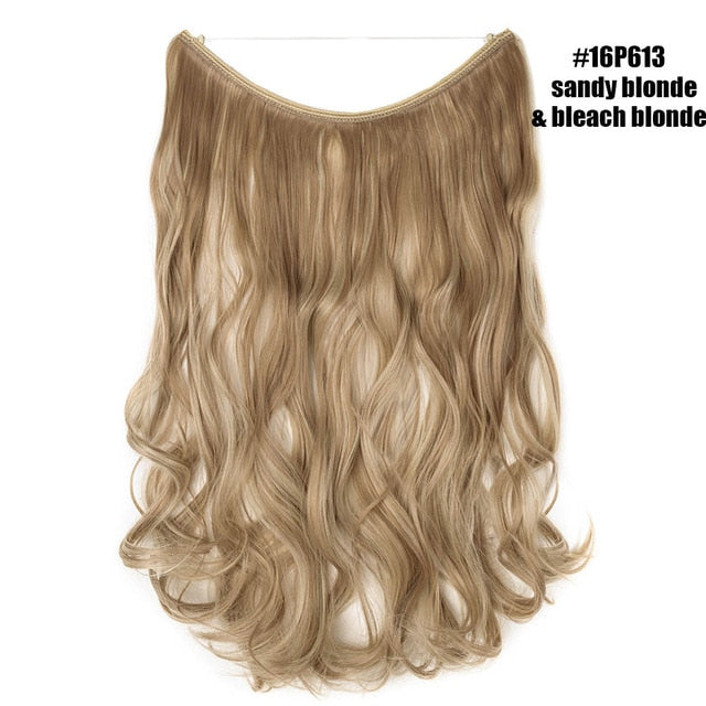 Bleach Blonde Invisible Wire No Clips In Hair Extension