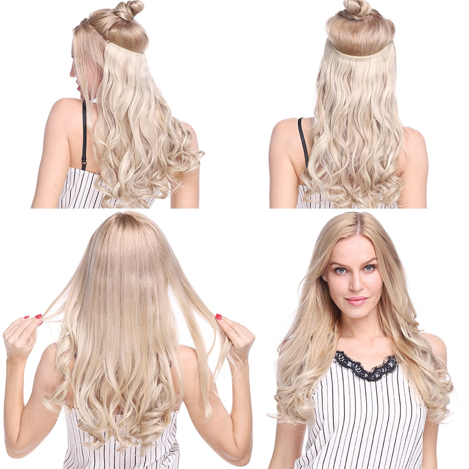 Model using Invisible Wire No Clips In Hair Extension