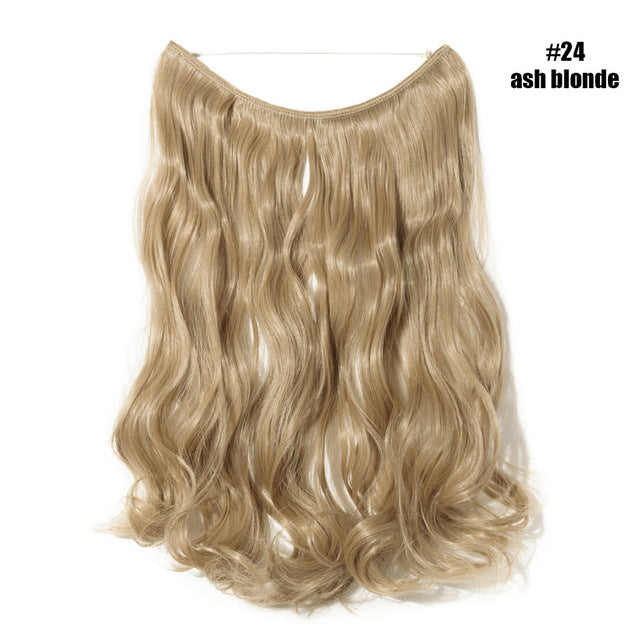 Ash Blonde Invisible Wire No Clips In Hair Extension