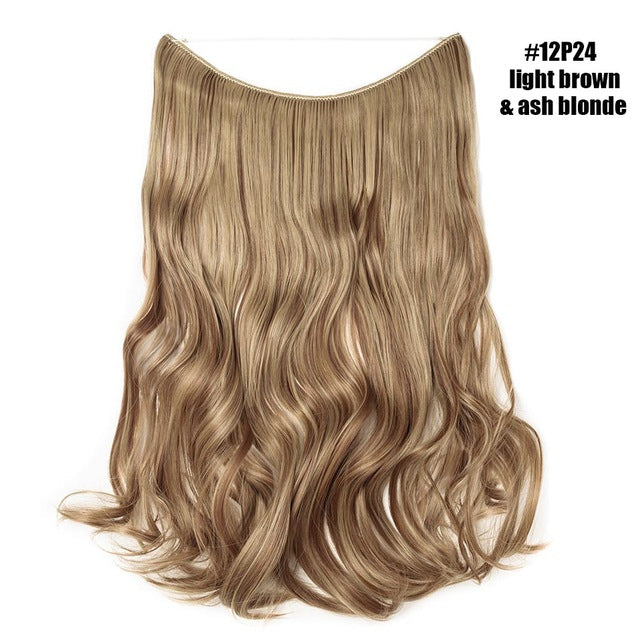 Ash Blonde Invisible Wire No Clips In Hair Extension