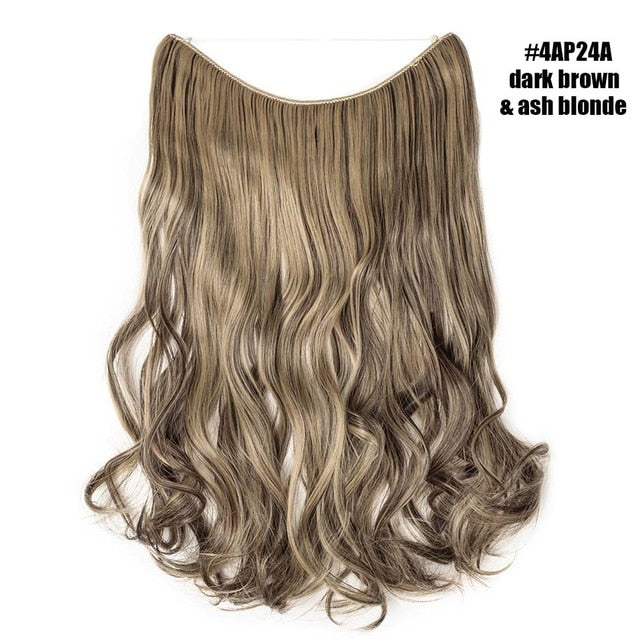 Ash Blonde Invisible Wire No Clips In Hair Extension