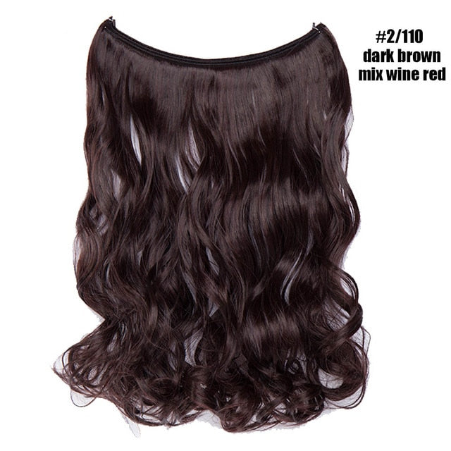 Mix wine red Invisible Wire No Clips In Hair Extension