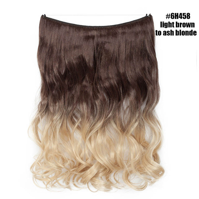 Light ash blonde Invisible Wire No Clips In Hair Extension