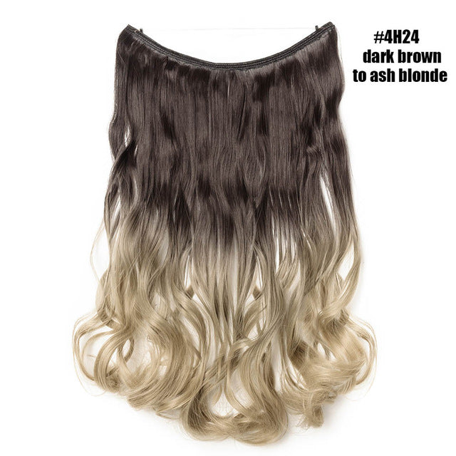 Ash Blonde Invisible Wire No Clips In Hair Extension
