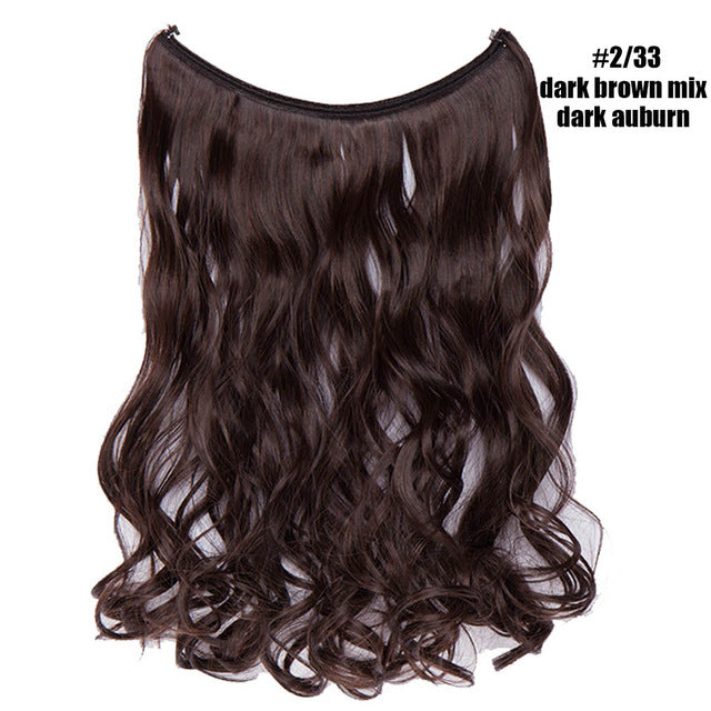 Dark Auburn Invisible Wire No Clips In Hair Extension