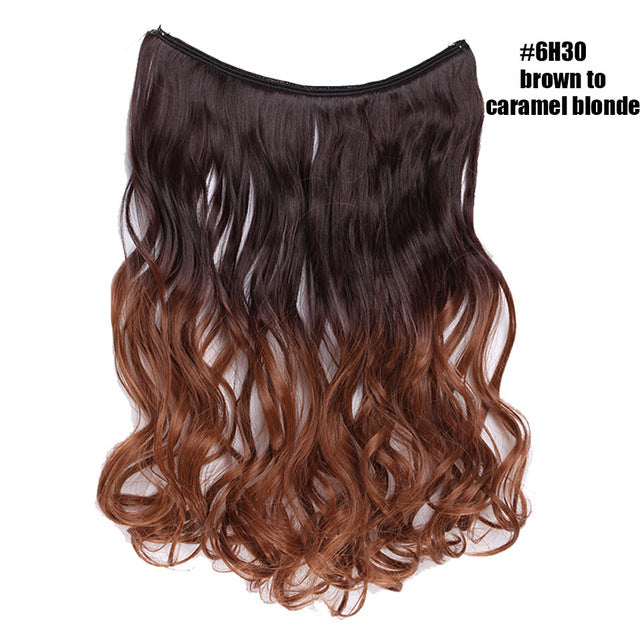 Caramel Blonde Invisible Wire No Clips In Hair Extension
