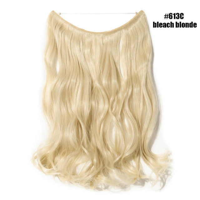 Bleach Blonde Invisible Wire No Clips In Hair Extension