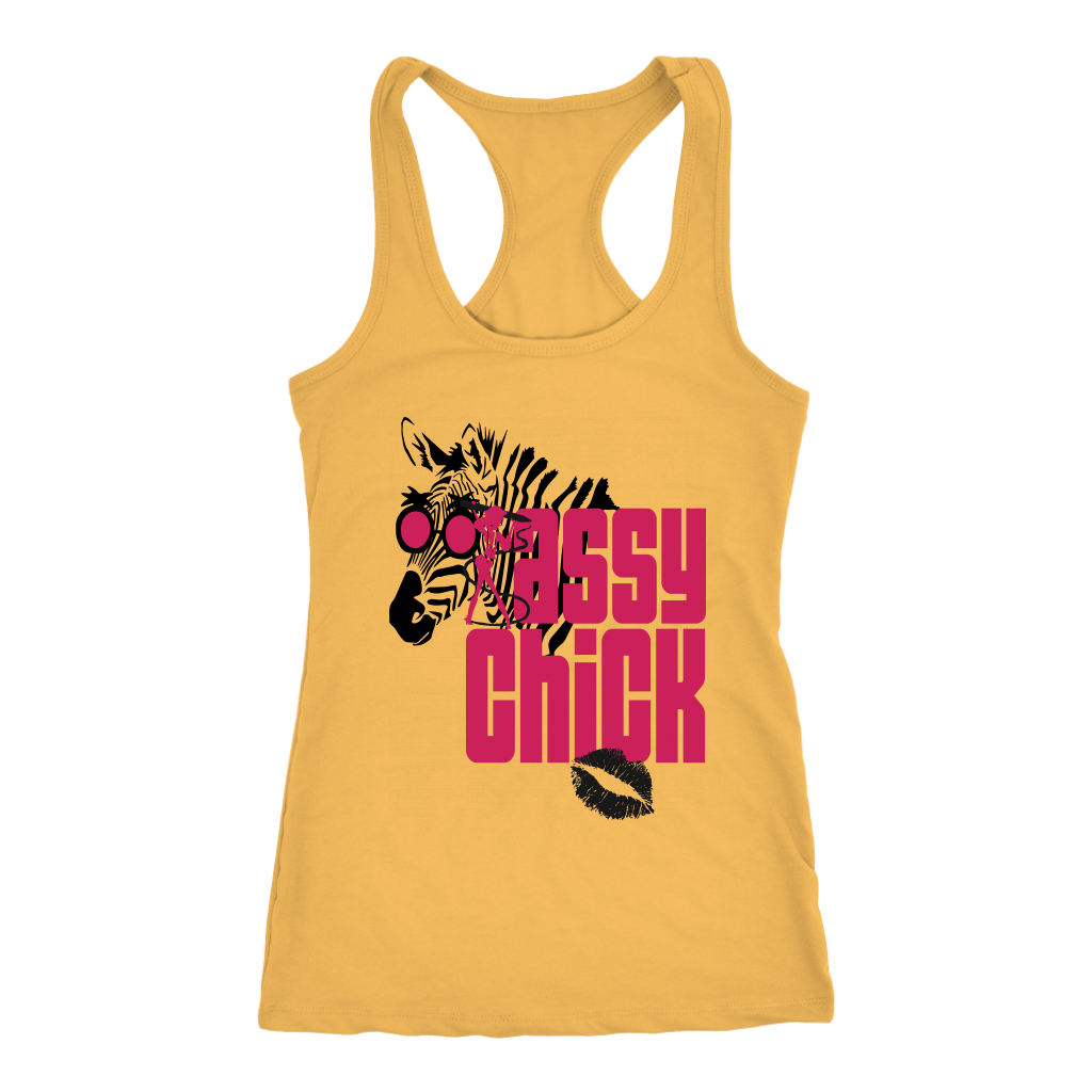 Sassy Chick Zebra Women's Racerback Tank - Yellow | Shop Sassy Chick