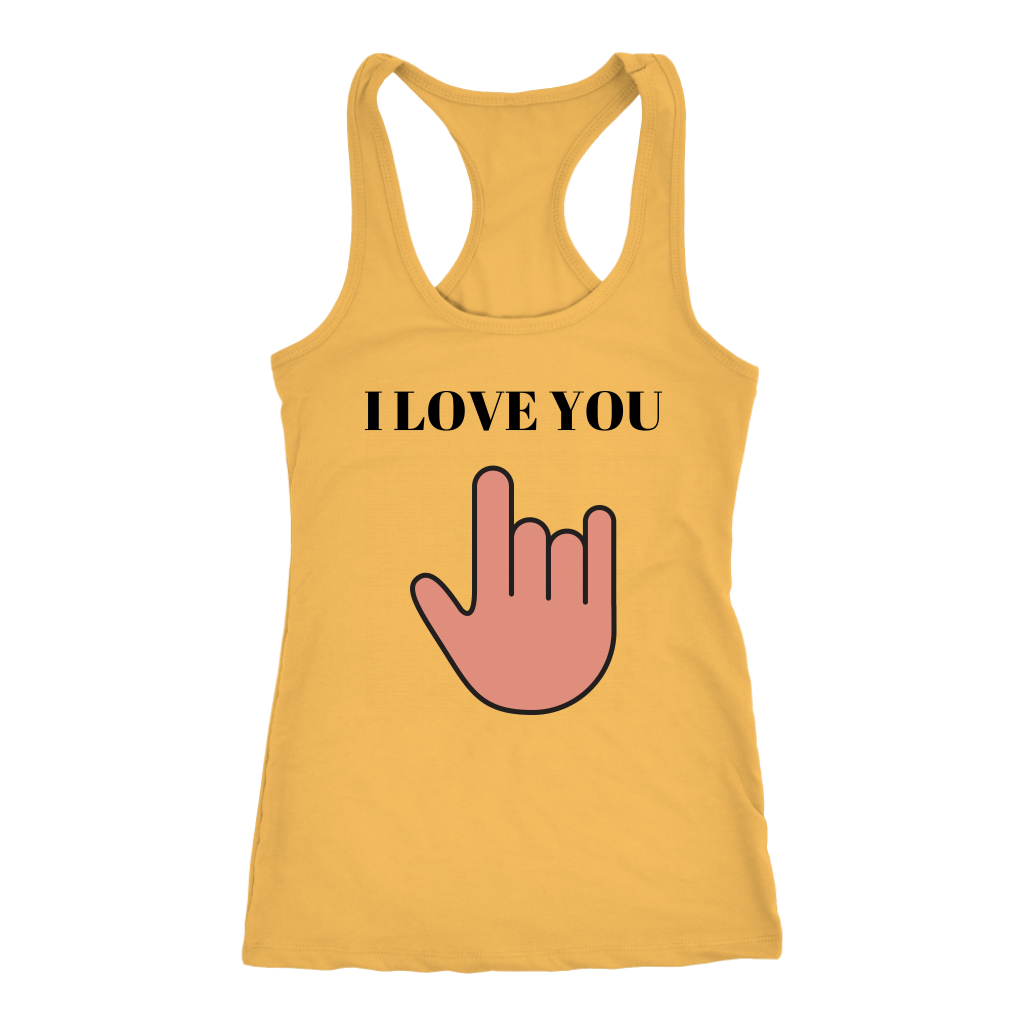 I Love You Racerback Tank Top - Yellow | Shop Sassy Chick