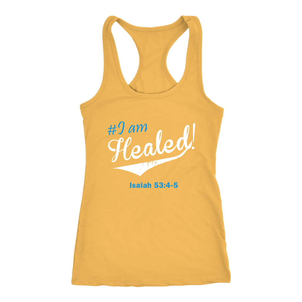 I Am Healed Racerback Tank Top - Yellow | Shop Sassy Chick
