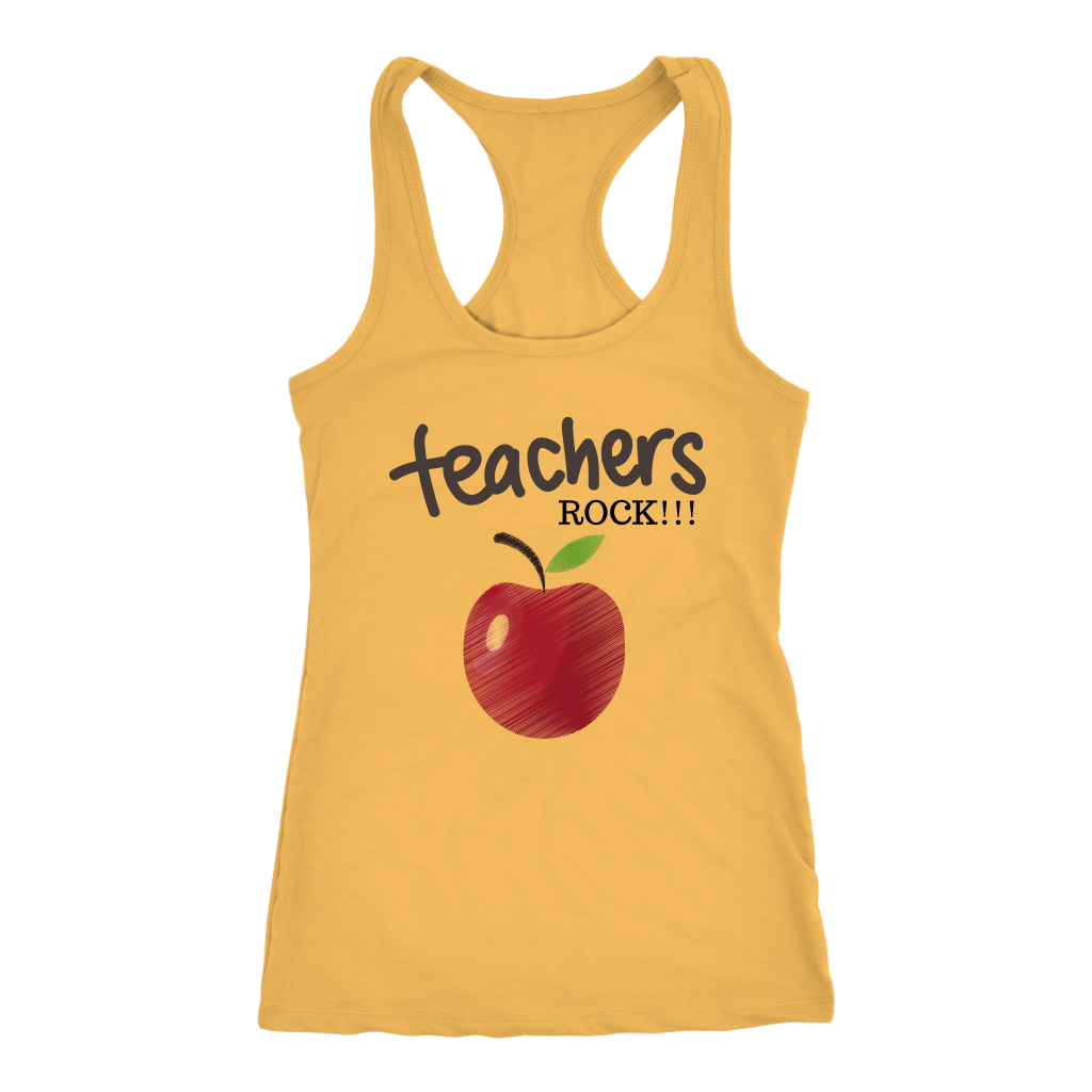 Teachers Rock Racerback Tank Top - Yellow | Shop Sassy Chick