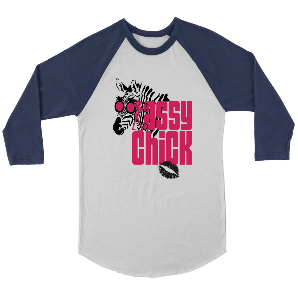 Sassy Zebra Women's Long Sleeves-Navy | Shop Sassy Chick