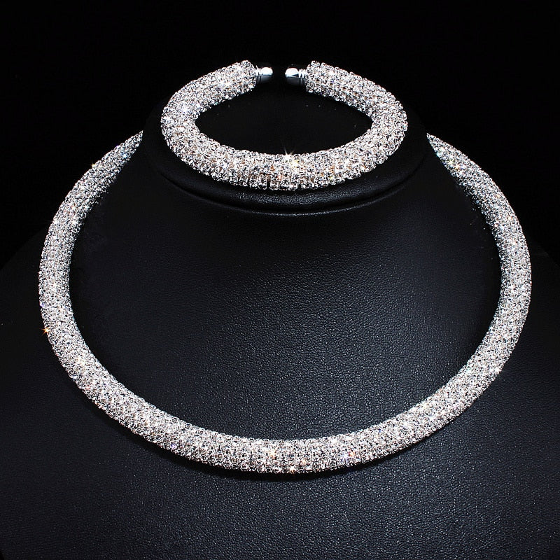 Silver Maxi Crystal Jewelry Set