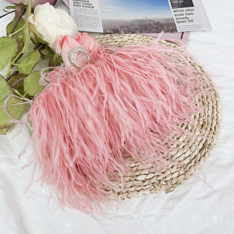 Pink Ostrich Feather Clutch