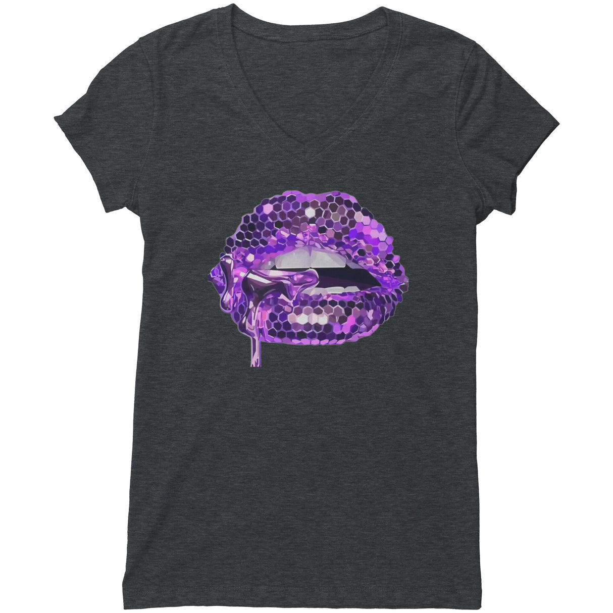 Purple Lip V-neck Shirt