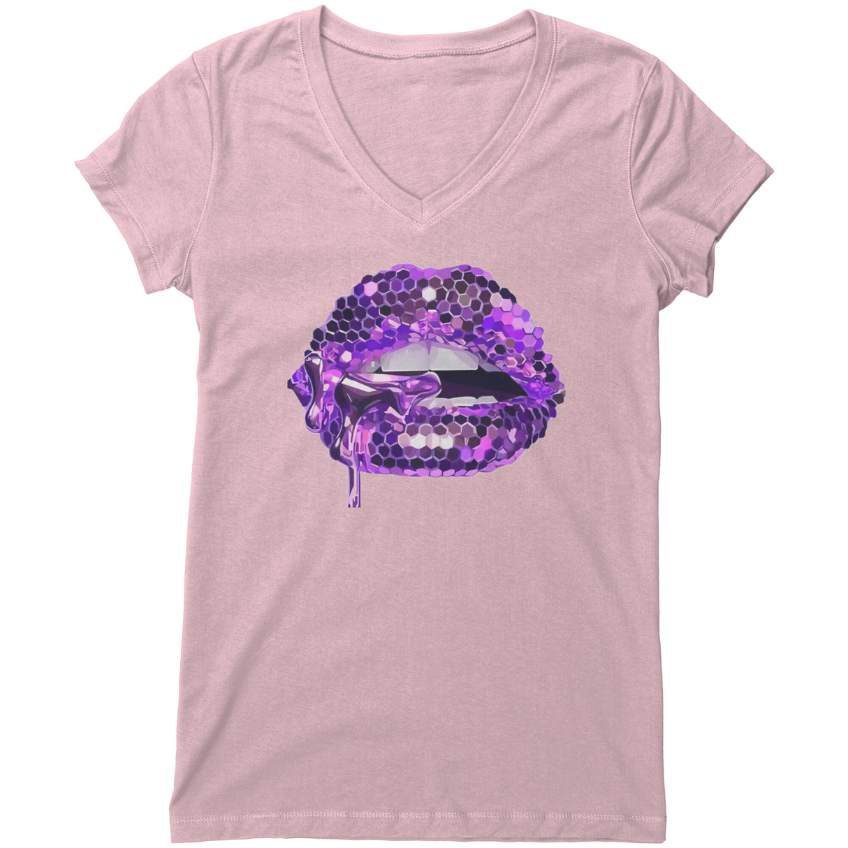 Purple Lip V-neck Shirt