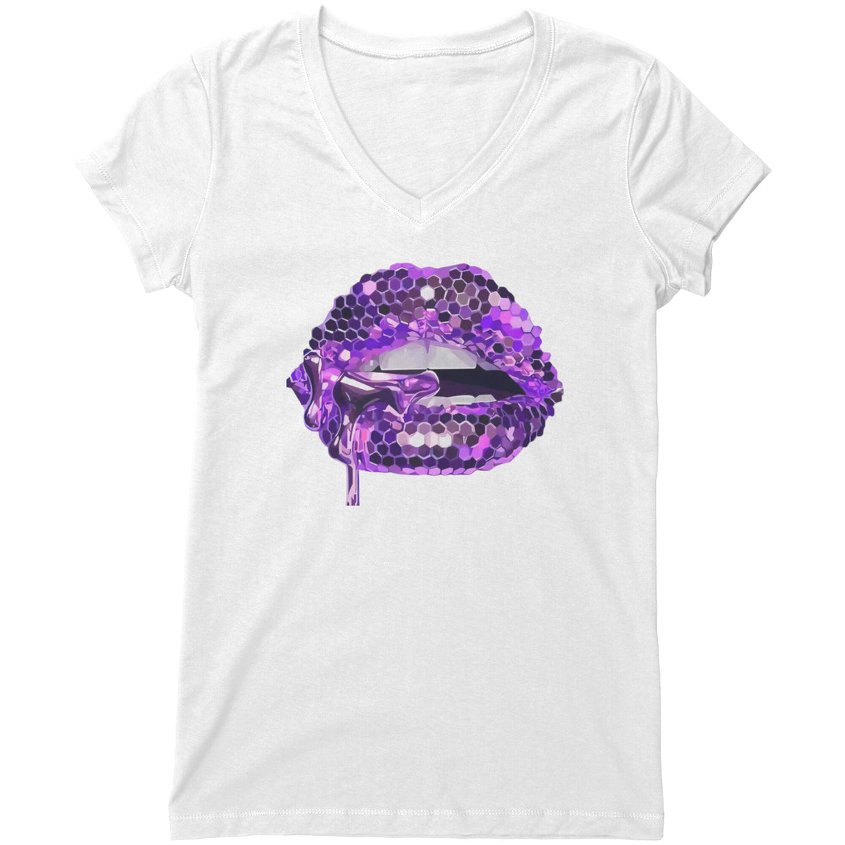 Purple Lip V-neck Shirt