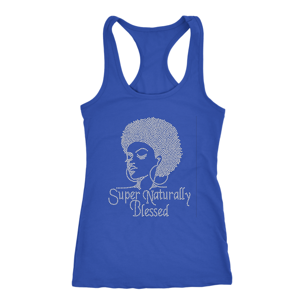 Super Naturally Blessed Racerback Tank Top - Blue | Shop Sassy Chick