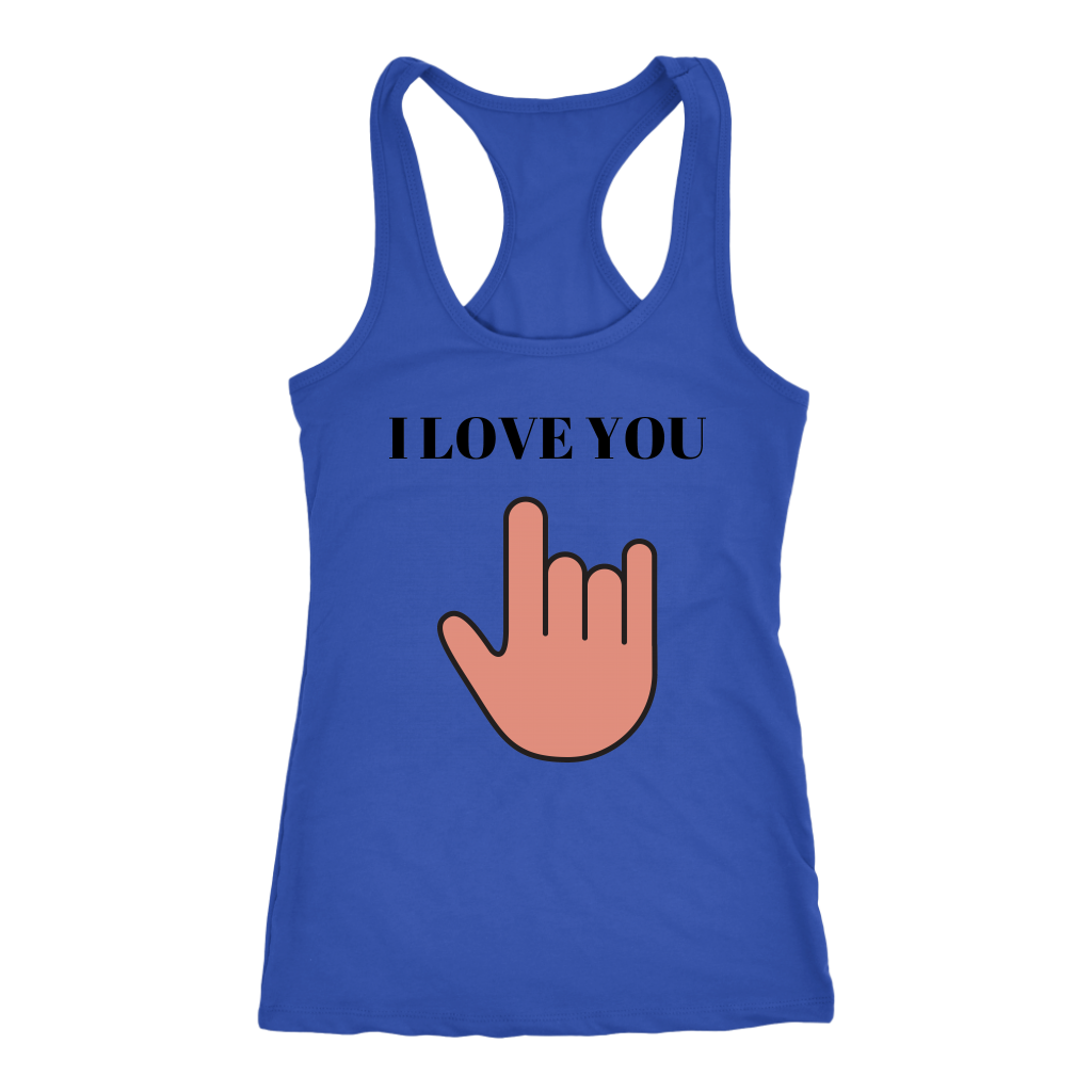 I Love You Racerback Tank Top - Blue | Shop Sassy Chick