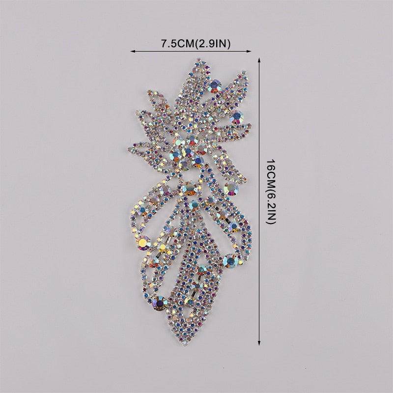 Sparkling Glass Sewn Rhinestone Crystal Patch