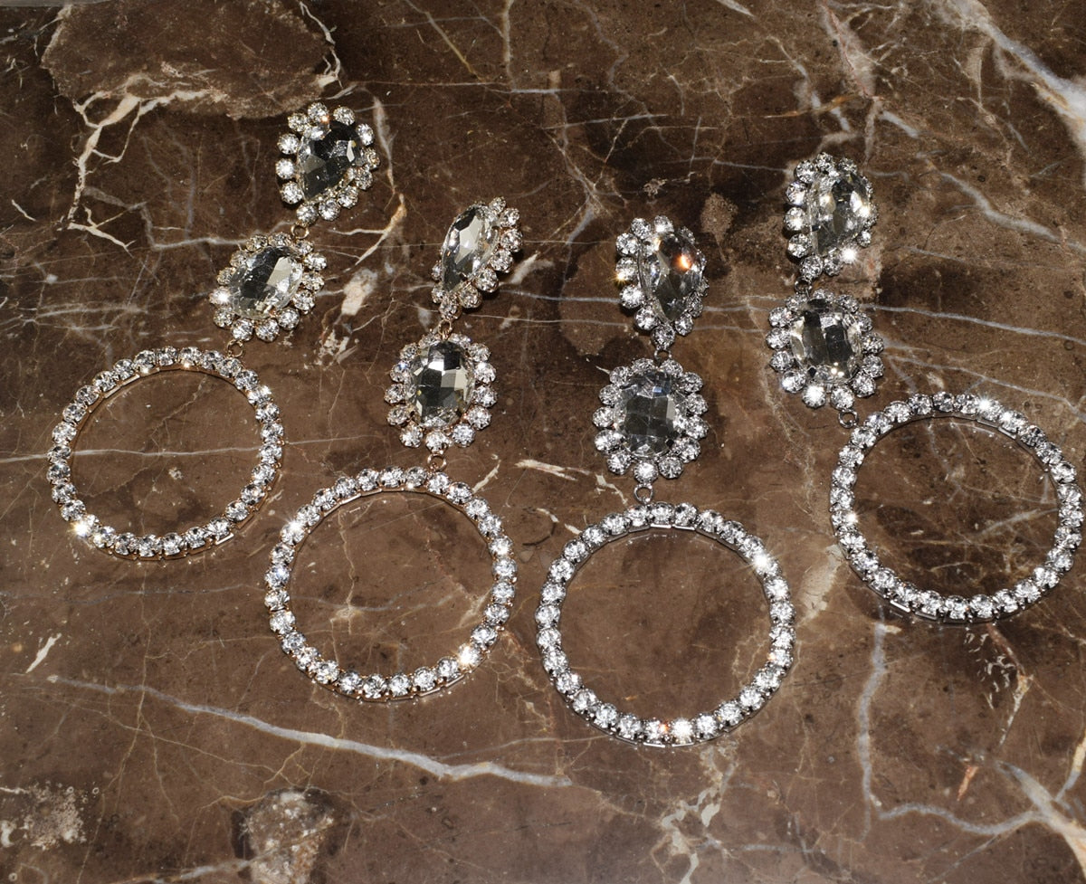 Crystal Big Water Drop Earrings