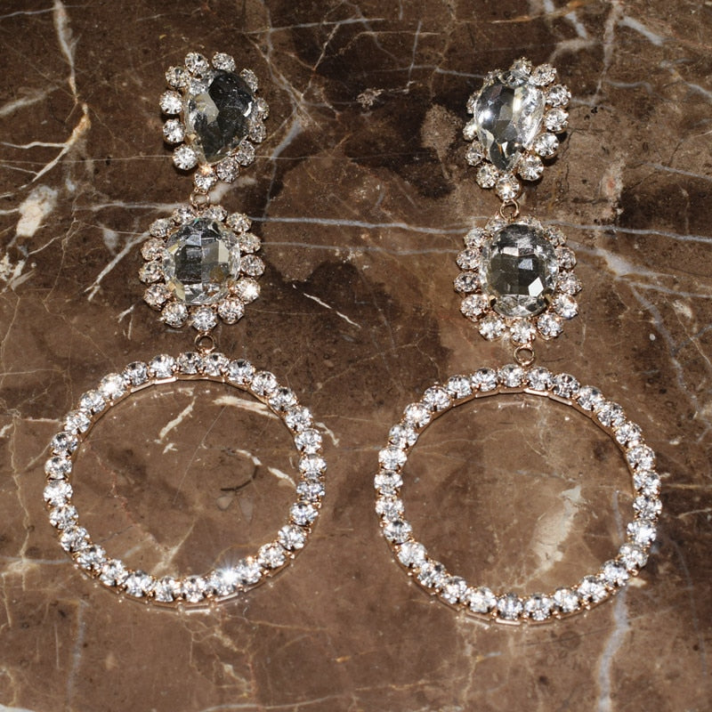 Crystal Big Water Drop Earrings