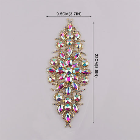 Sparkling Glass Sewn Rhinestone Crystal Patch