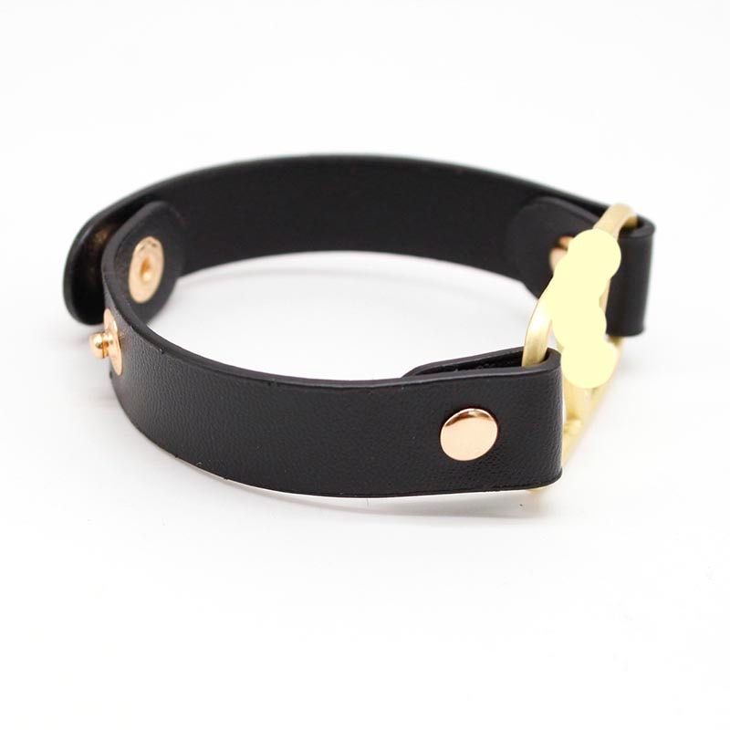 V Shaped Leather Cuff Bracelet