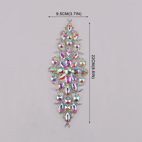 Sparkling Glass Sewn Rhinestone Crystal Patch