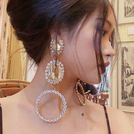 Crystal Big Water Drop Earrings