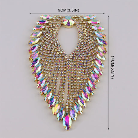 Sparkling Glass Sewn Rhinestone Crystal Patch