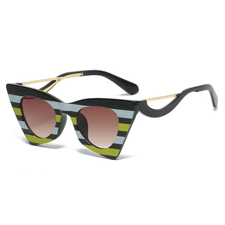 Stripe Cat Eye Sunglasses