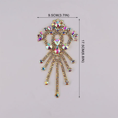 Sparkling Glass Sewn Rhinestone Crystal Patch