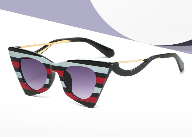 Stripe Cat Eye Sunglasses