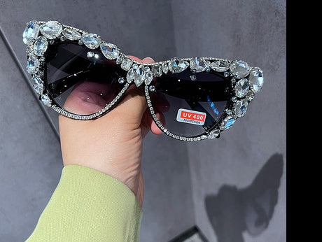 Colorful Rhinestone Retro Cat Eye Sunglasses