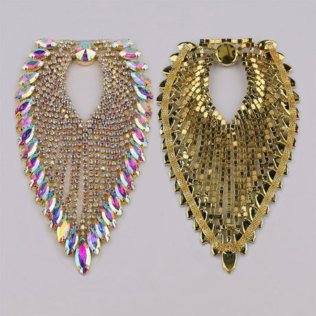 Sparkling Glass Sewn Rhinestone Crystal Patch