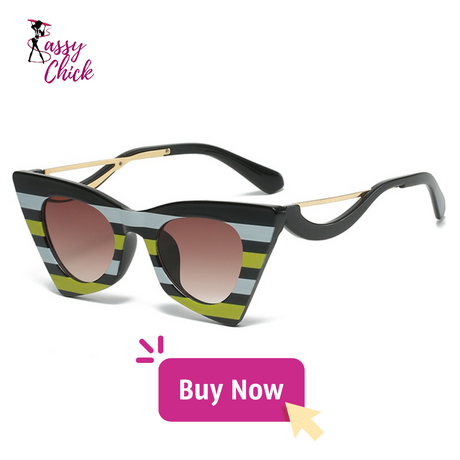 Stripe Cat Eye Sunglasses
