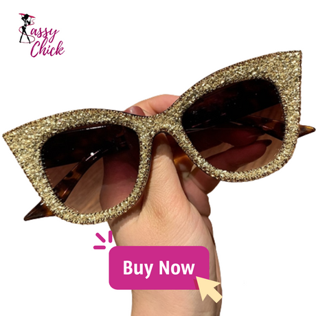 Vintage Oversized Bling Cat Eye Sunglasses