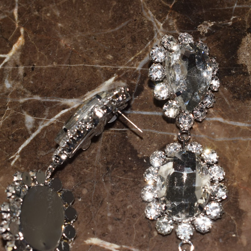 Crystal Big Water Drop Earrings
