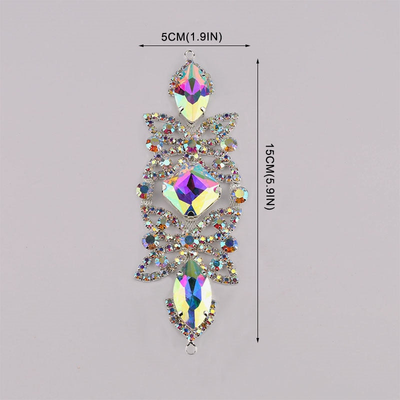 Sparkling Glass Sewn Rhinestone Crystal Patch