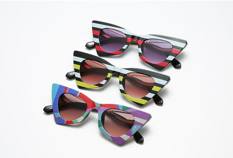 Stripe Cat Eye Sunglasses