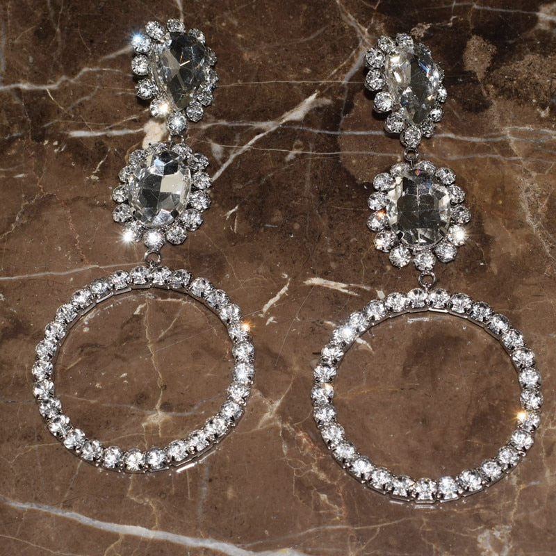 Crystal Big Water Drop Earrings