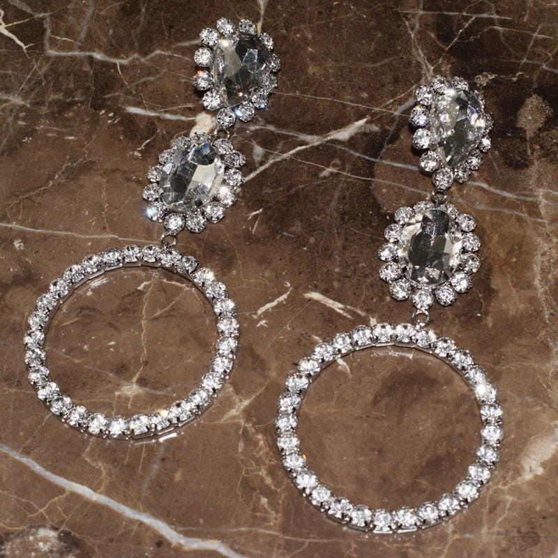 Crystal Big Water Drop Earrings