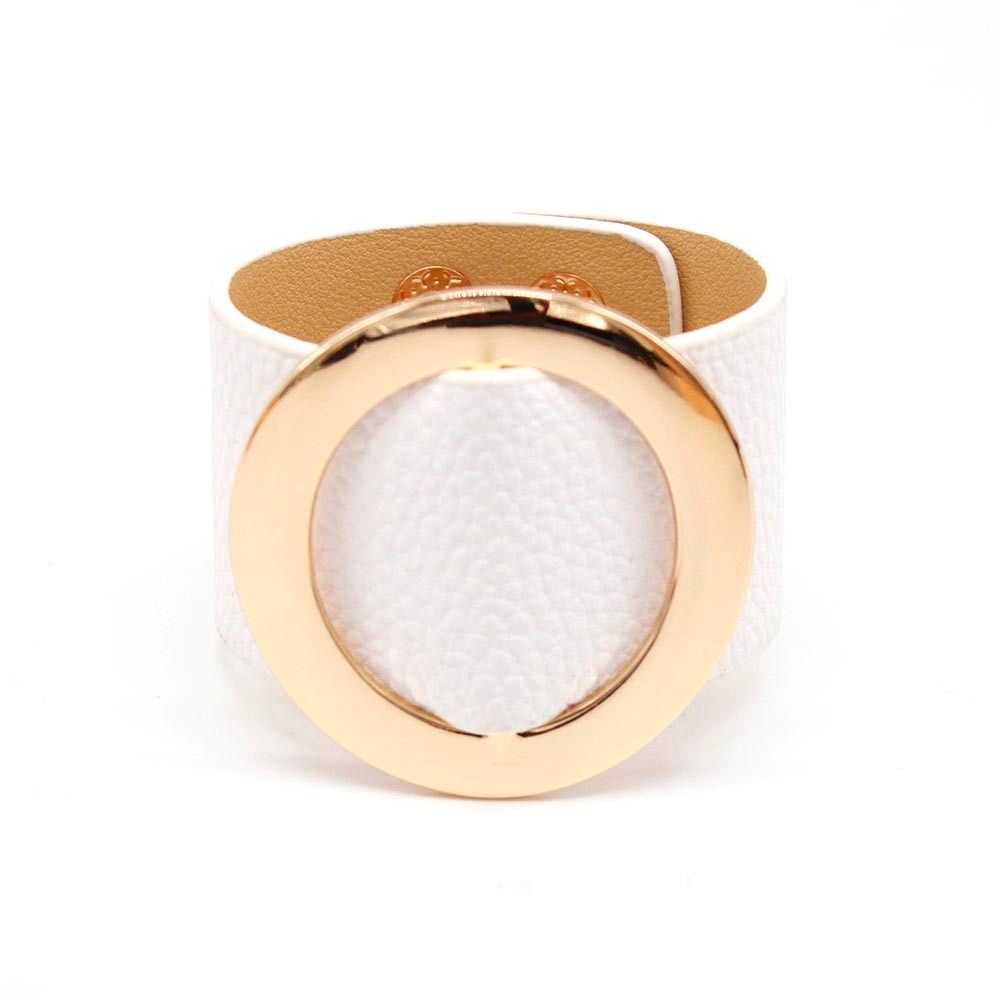 Geometric Wrap Circle Leather Bracelet